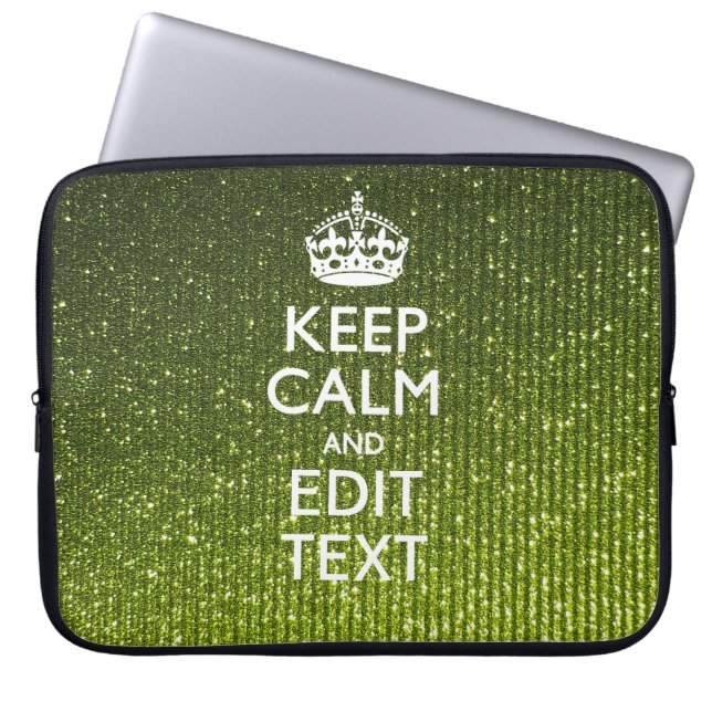 Capa Para Notebook Matiz Verde Mantenha Calmo Seu Texto (Frente)