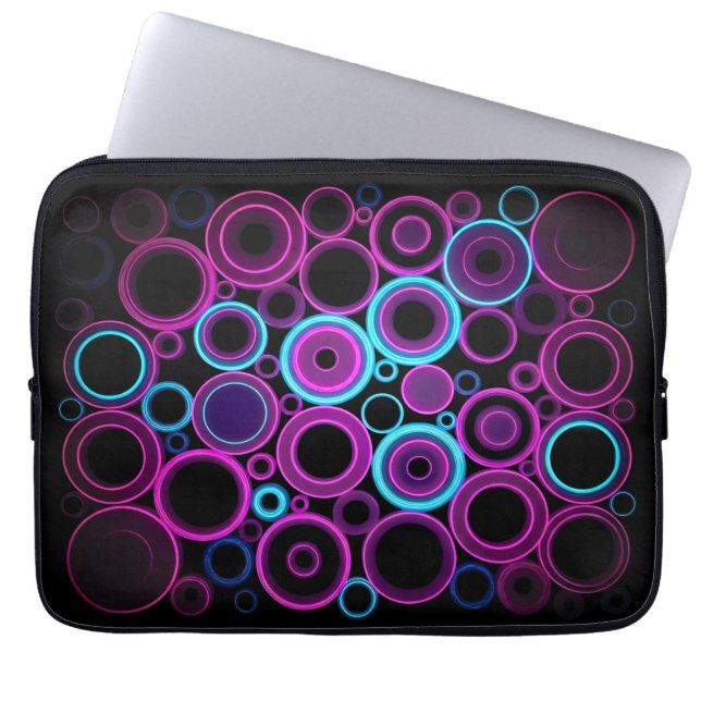 Capa Para Notebook Matriz Cibernética Neon Synthwave Tech (Frente)