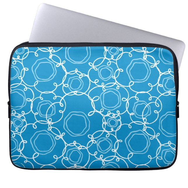 Capa Para Notebook Matriz Floral Abstrata (Azul) Arte Refinada (Frente)