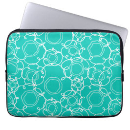 Capa Para Notebook Matriz Floral Abstrata (Turquesa) Arte Fino
