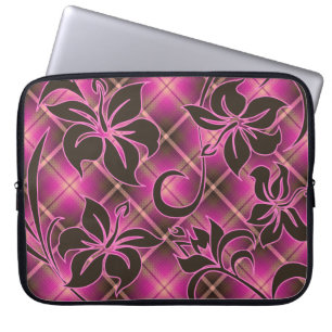 Capa Para Notebook Mauna Loa Hawaiian Hibiscus Xadrez