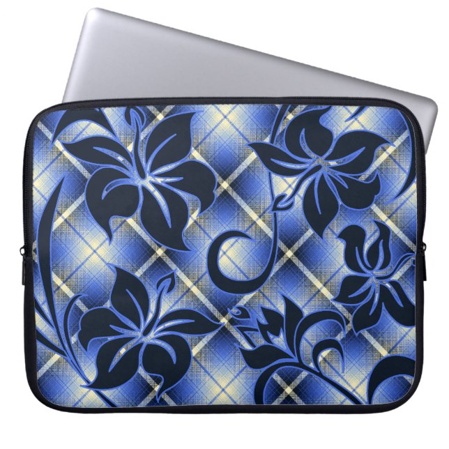 Capa Para Notebook Mauna Loa Hawaiian Hibiscus Xadrez (Frente)