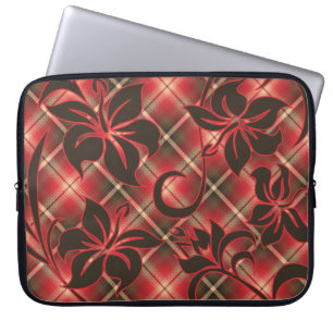 Capa Para Notebook Mauna Loa Hawaiian Hibiscus Xadrez