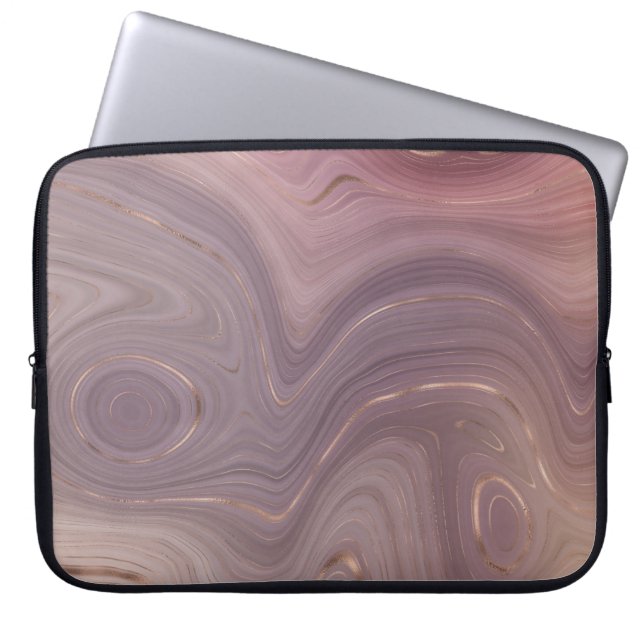 Capa Para Notebook Mauve Strata | Cinza-rosa poeirento e agato Dourad (Frente)