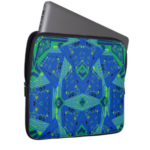 Capa Para Notebook Mazipoodles Origami Chintz Blue Green