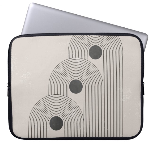 Capa Para Notebook médio-século abstrato, formas geométricas de equil (Frente)