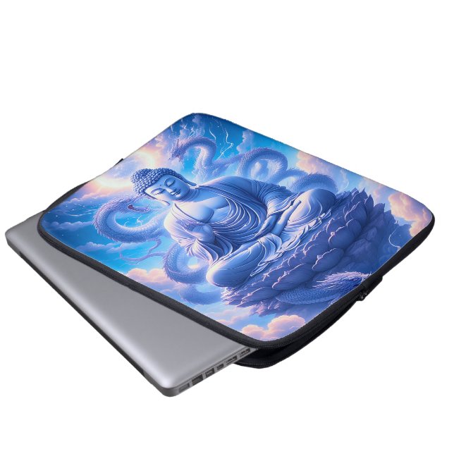 Capa Para Notebook Meditação do Buda do Dragão Místico (Frente Inferior)