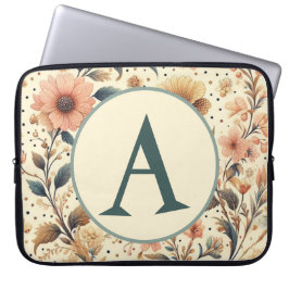Capa Para Notebook Medley De Flor De Vintagem: Inicial Personalizada