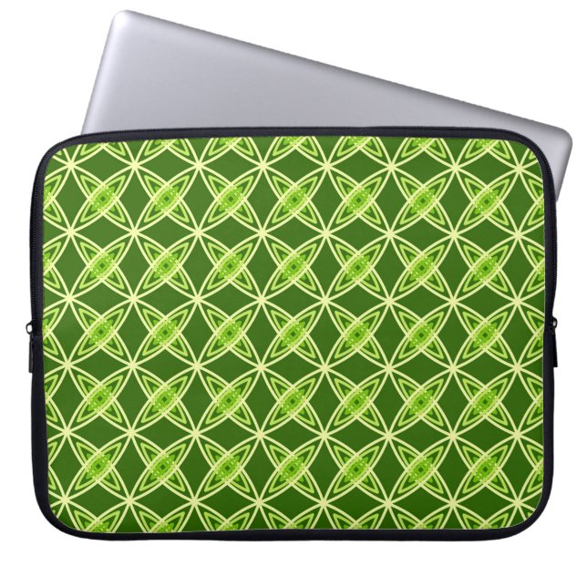 Capa Para Notebook Meio século Atômica Moderno - Verde-Azul (Frente)