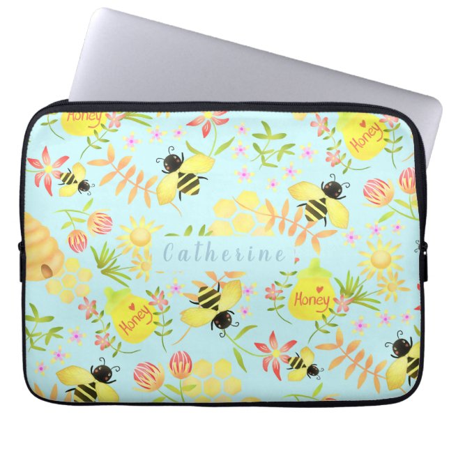 Capa Para Notebook Mel Bee Blue Eletrônicos Bag (Frente)
