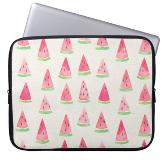 Capa Para Notebook Melancia branca: padrão de aquarelas sem costura.