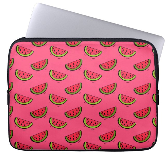 Capa Para Notebook Melancia de Verão no Padrão Rosa (Frente)