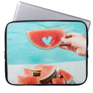 Capa Para Notebook Melancia fatiada em papel branco