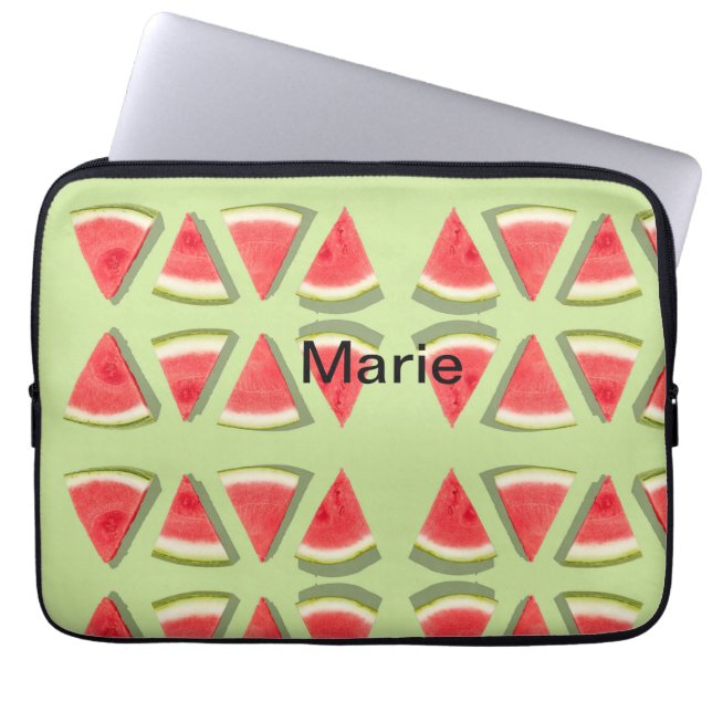 Capa Para Notebook Melancia rosa simples adicionar nome mínimo person (Frente)
