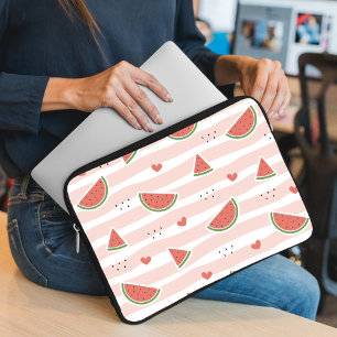 Capa Para Notebook Melancias vermelhas, Corações, Stripes, Padrão de