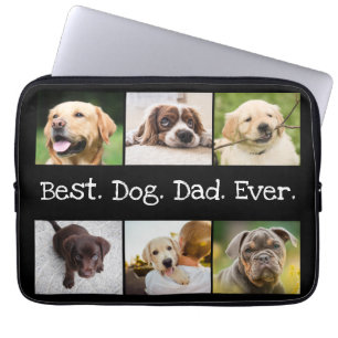 Capa Para Notebook Melhor Colagem de Fotos do Pai de Cão em Preto e