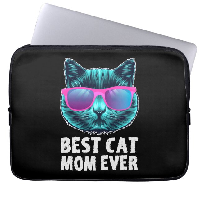 Capa Para Notebook Melhor Mãe Gato Alguma Vez Óculos Engraçados (Frente)