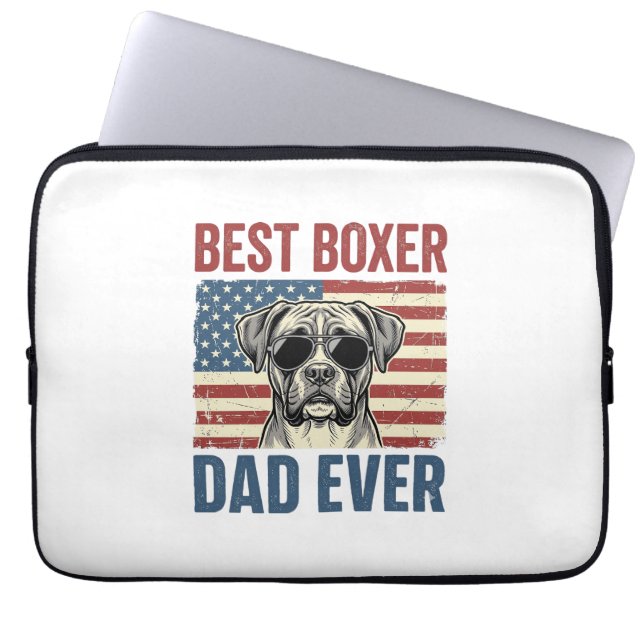 Capa Para Notebook Melhor Pai Boxer de Todos os Tempos Cachorro Vinta (Frente)