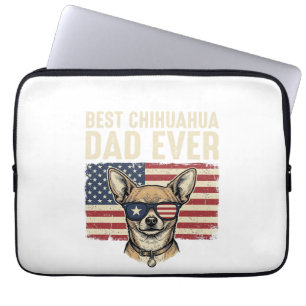 Capa Para Notebook Melhor Pai de Chihuahua de Sempre Desenho Patrióti