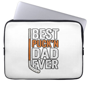Capa Para Notebook Melhor Pai de Hockey Puck'n Pai de Sempre Projeto