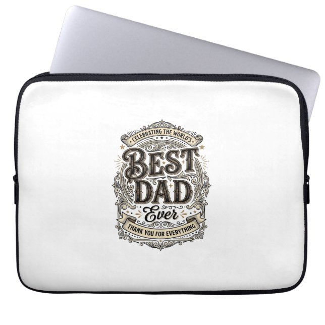 Capa Para Notebook Melhor Pai de Todos os Tempos Design de Camiseta V (Frente)