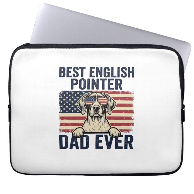 Capa Para Notebook Melhor Pai Pointer Inglês Patriótico de Sempre Cac (Frente)