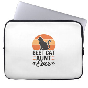 Capa Para Notebook Melhor Tia de Gato de Sempre Camisa Vintage Pôr do