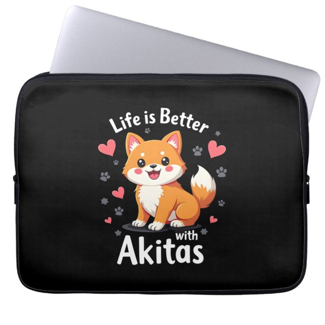 Capa Para Notebook Melhor vida com Akita Tank Top (Frente)
