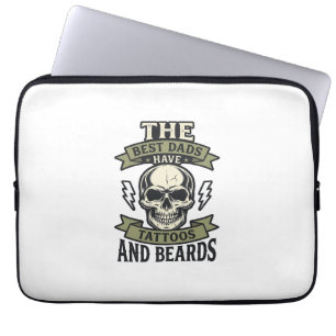 Capa Para Notebook Melhores Pais Têm Tatuagens e Barbas Camisa Caveir