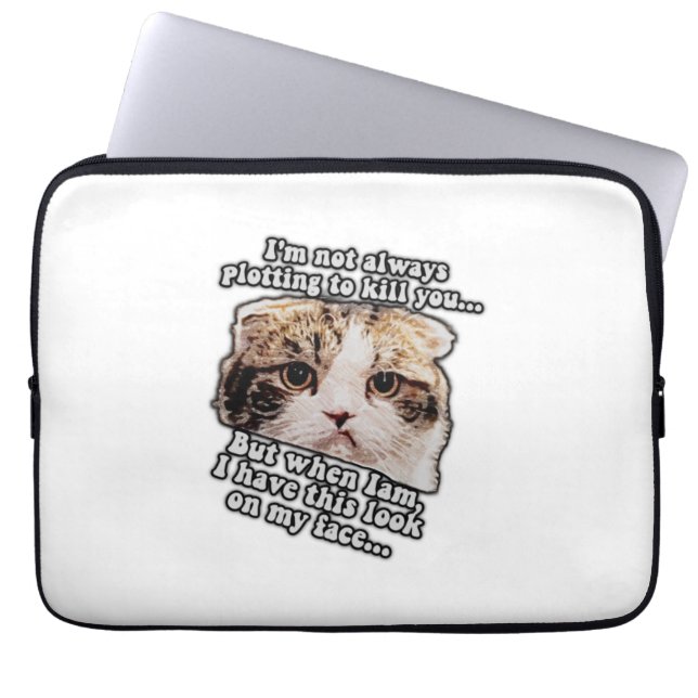 Capa Para Notebook Memória de gato rabugento para donos de gatos e am (Frente)