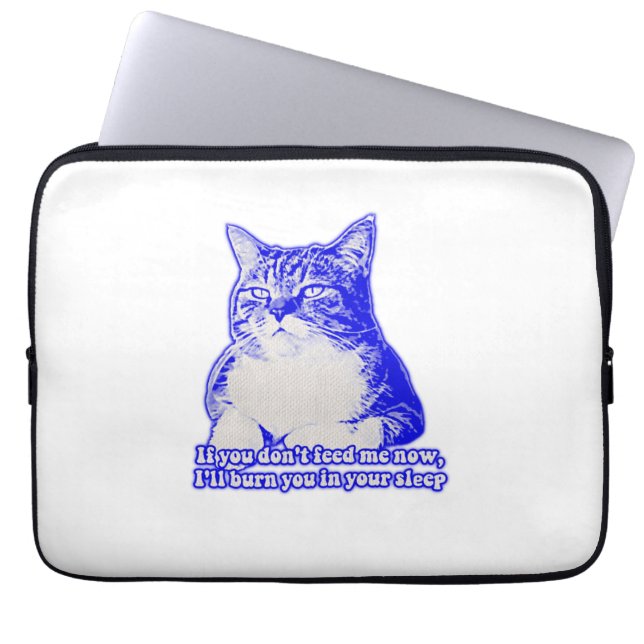 Capa Para Notebook Memória de gato zangado para amantes de gatos e do (Frente)