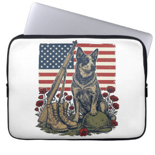 Capa Para Notebook Memorial Patriótico Blue Heeler Gravura Vintage S