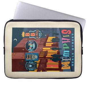 Capa Para Notebook Memphis TN Beale Street Neon