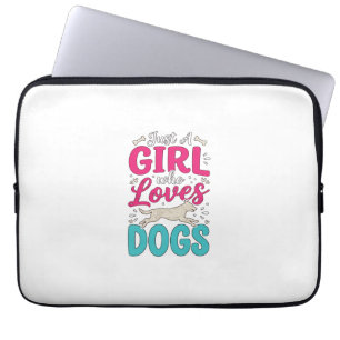 Capa Para Notebook Menina Ama Cachorros Tipografia de Gravura Vintage