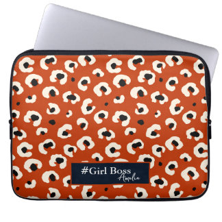 Capa Para Notebook Menina Chefe Personalizada Impressão Leopardo Negr