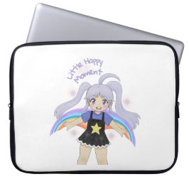 Capa Para Notebook Menina Feliz Ilustração Desenhada à Mão – Pequena