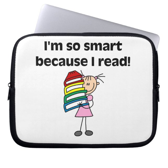 Capa Para Notebook Menina Inteligente Porque Eu Leio (Frente)