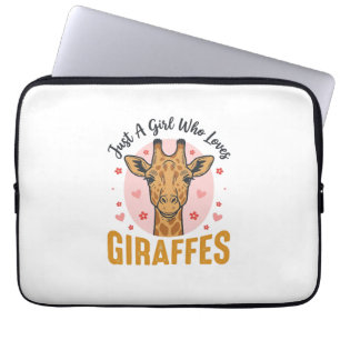 Capa Para Notebook Menina Que Ama Girafas Desenho de Gravura Vintage_