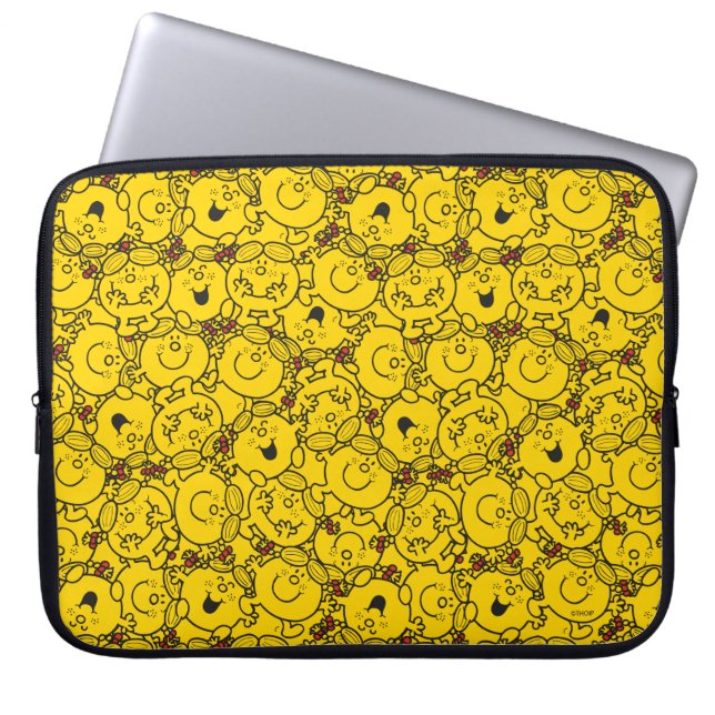Capa Para Notebook Menina Sunshine | Padrão de sorrisos amarelos dive (Frente)