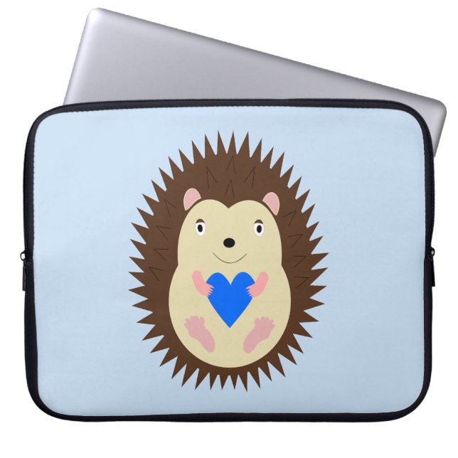 Capa Para Notebook Menino Azul Coração Ourico (Frente)