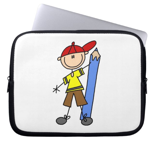 Capa Para Notebook Menino Palito Com Lápis (Frente)
