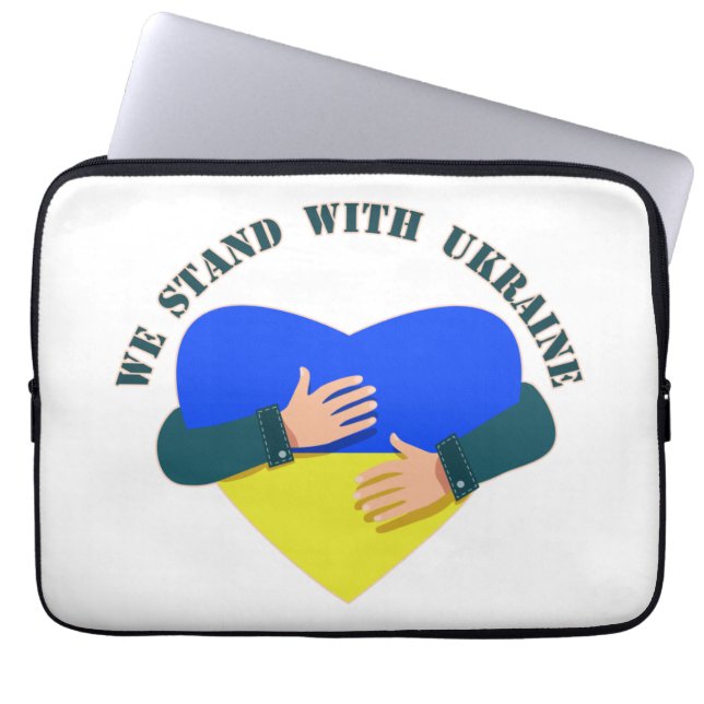 Capa Para Notebook Mensagem inspiradora Estamos com a Ucrânia (Frente)