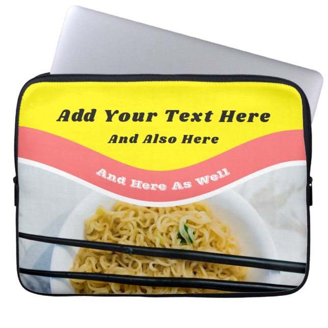 Capa Para Notebook Mensagem Personalizada de Pacote de Noodles Engraç (Frente)