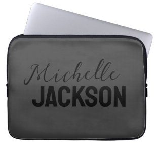 Capa Para Notebook Mensagem Simples de Moderno Mínimo de Seu Nome