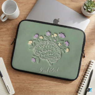 Capa Para Notebook Mente Gentil Floral Cérebro Saúde Mental Psicologi