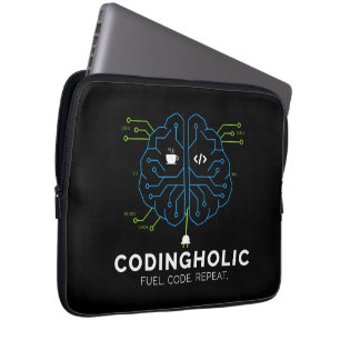 Capa Para Notebook Mente Tech de Programador Negro Codingholic