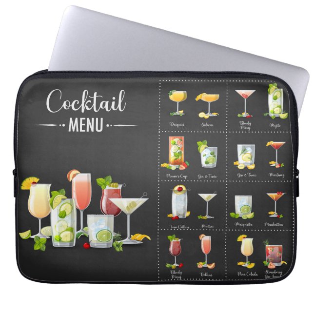 Capa Para Notebook Menu Cocktail (Frente)