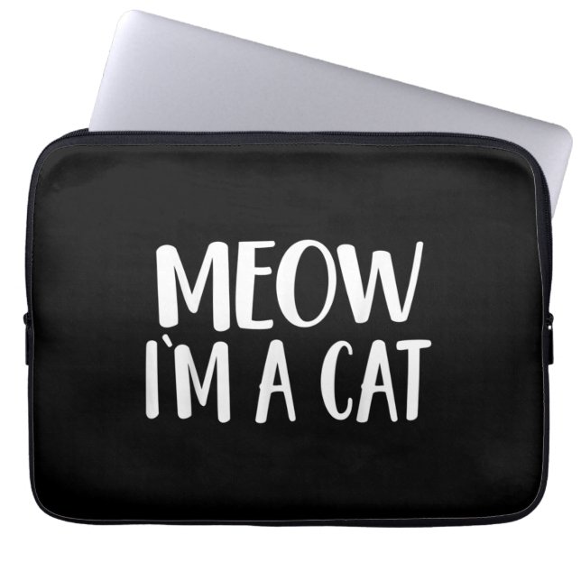 Capa Para Notebook Meow, eu sou um gato - Halloween (Frente)