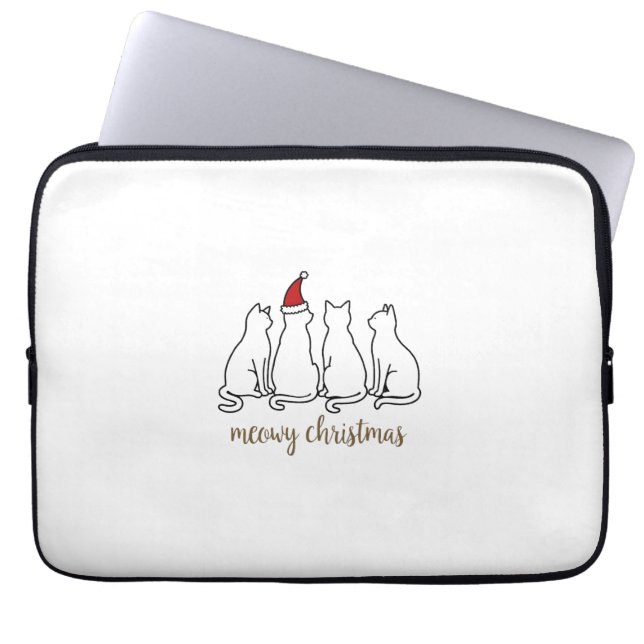 Capa Para Notebook Meowy Catmas Cat Christmas Cute Kitten Cats Santa  (Frente)