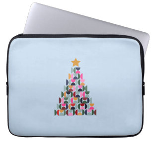 Capa Para Notebook Mercado de inverno 10 Árvore de Natal colorida